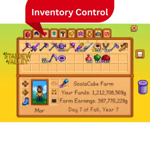 Inventory Control in stardew valley
