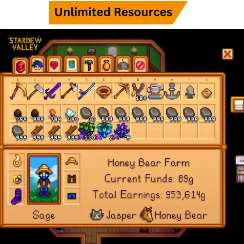 unlimited resources in stardew